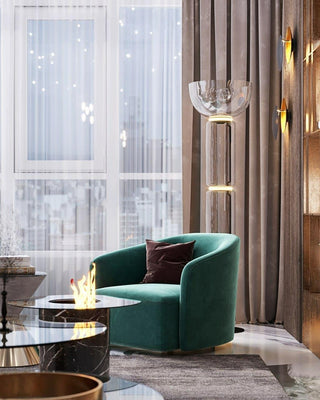 Cyrilys Lampadaire en Bambou Et Verre