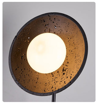 Fawn Sunflower Applique Murale Moderne en Travertin Noir