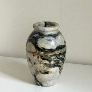 Noir Vein Stone Vase-Neutral Decor