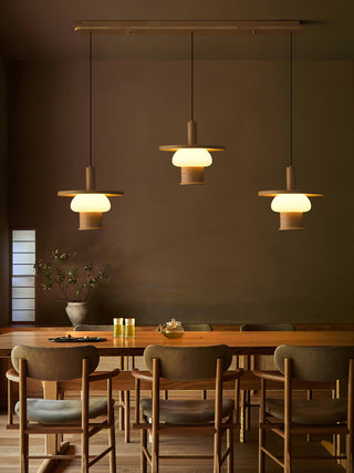 Zephaan Suspension Art Classique en Verre et Bois