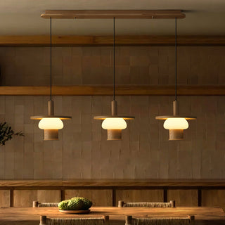 Zephaan Suspension Art Classique en Verre et Bois