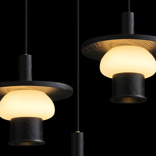 Zephaan Suspension Art Classique en Verre et Bois