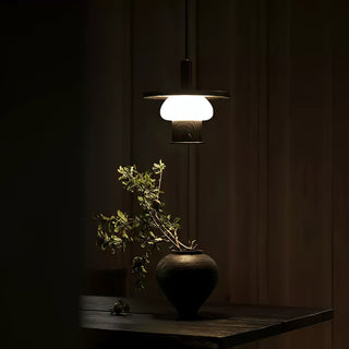 Zephaan Suspension Art Classique en Verre et Bois