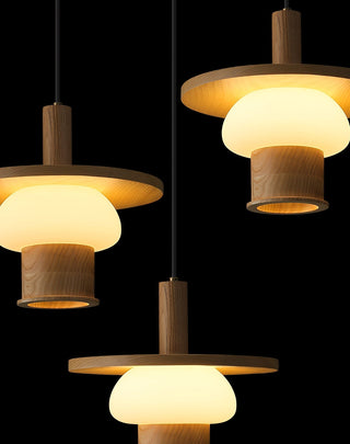 Zephaan Suspension Art Classique en Verre et Bois