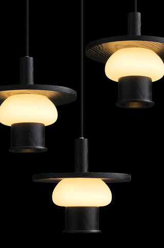 Zephaan Suspension Art Classique en Verre et Bois
