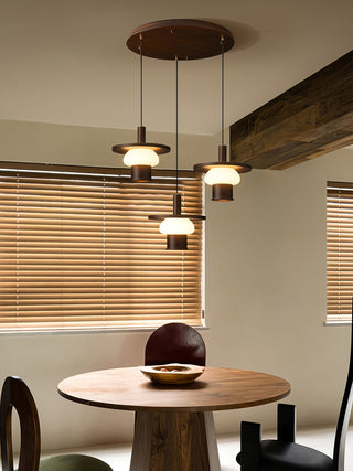 Zephaan Suspension Art Classique en Verre et Bois