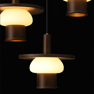 Zephaan Suspension Art Classique en Verre et Bois