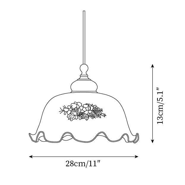 Belvia Vintage Floral Glass Pendant Light-Neutral Decor
