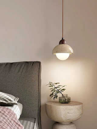 Orzora Suspension en Travertin Forme de Dôme