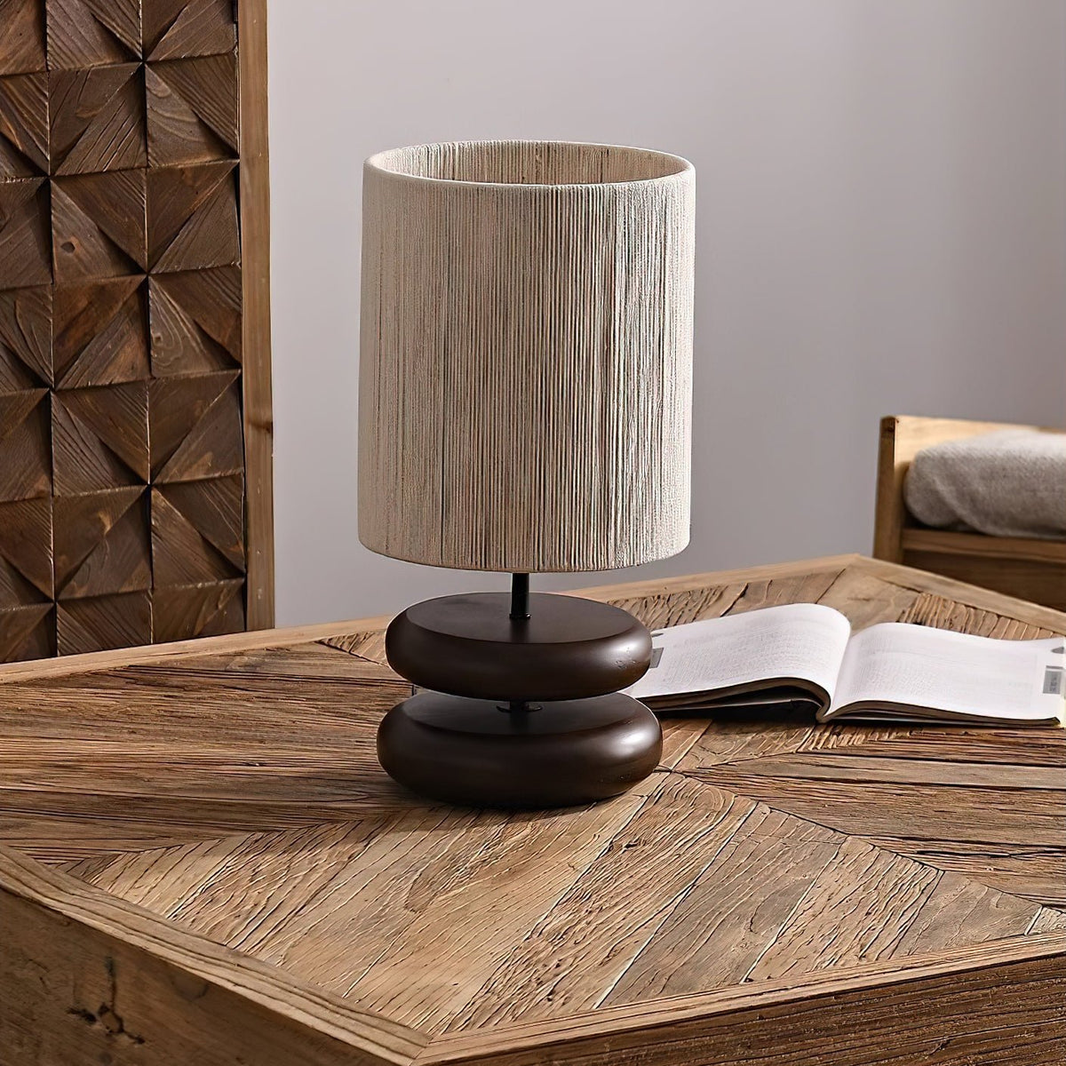 Morgan Lampe de Table en Bois Minimaliste