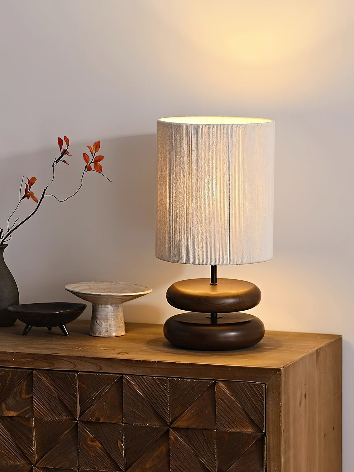 Morgan Lampe de Table en Bois Minimaliste