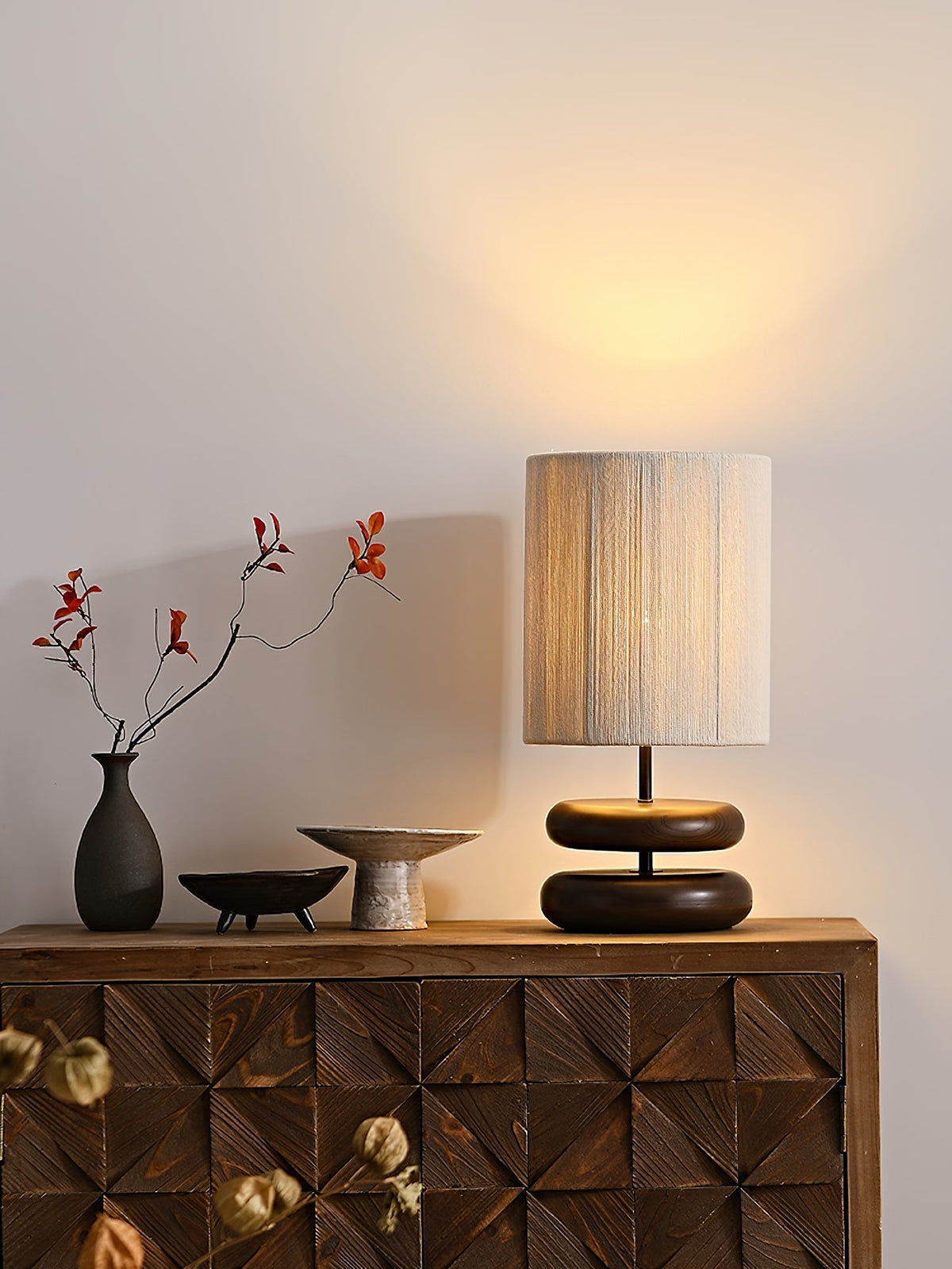 Morgan Lampe de Table en Bois Minimaliste