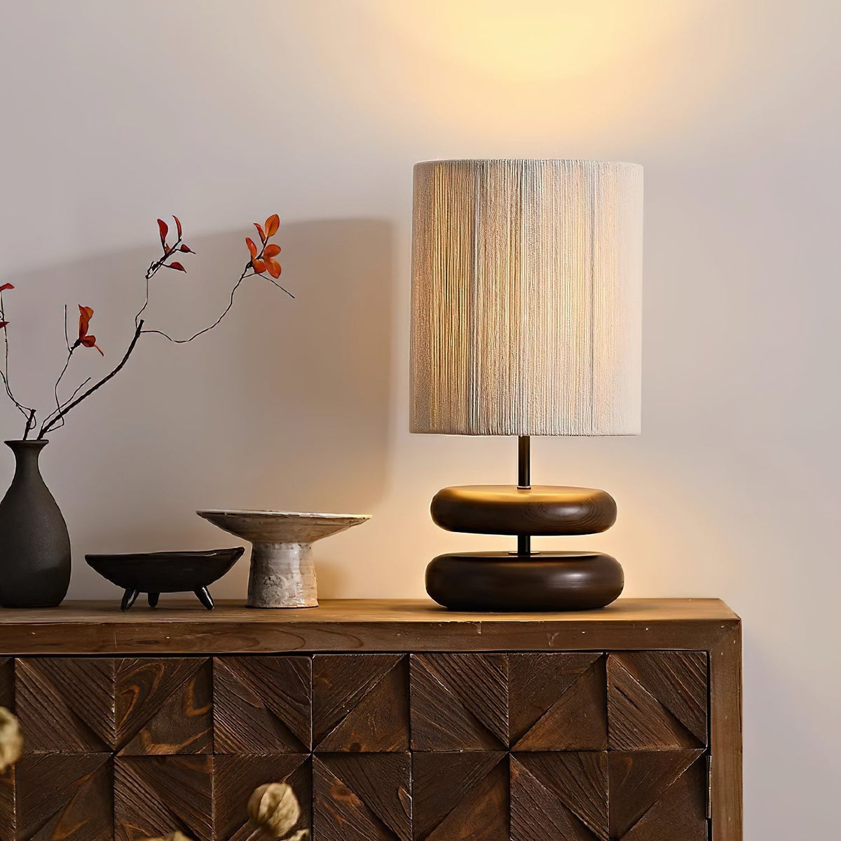 Morgan Lampe de Table en Bois Minimaliste