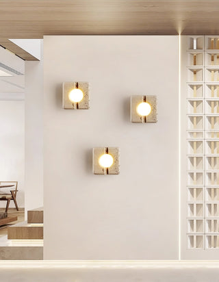 Olvenan Carré Travertin Luminaire Mural