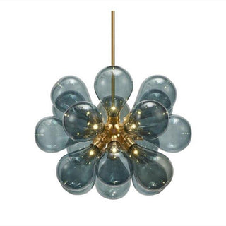 Valentina Suspension Moderne, Métal/Verre, Blanc/Bleu/Violet/Doré, Salon