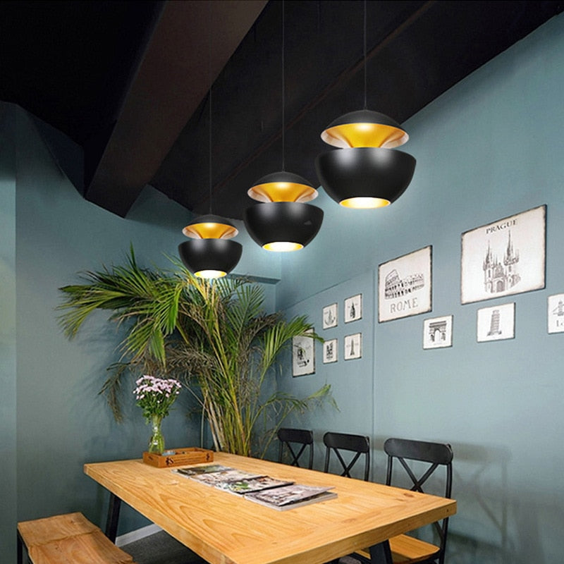Arisha Suspension LED, Noir & Blanc, D 25/35CM