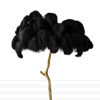 Lampadaire Fleur Luxe Plume/Métal Coloré Salon-Luire