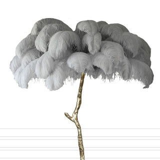 Lampadaire Fleur Luxe Plume/Métal Coloré Salon-Luire