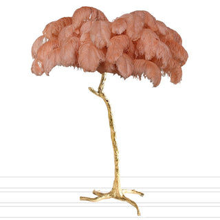 Lampadaire Fleur Luxe Plume/Métal Coloré Salon-Luire