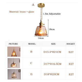 Niroven Suspension Géométrique Vintage Verre. Laiton. Salon-Luire