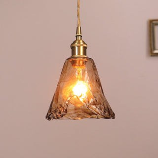 Niroven Suspension Géométrique Vintage Verre. Laiton. Salon-Luire