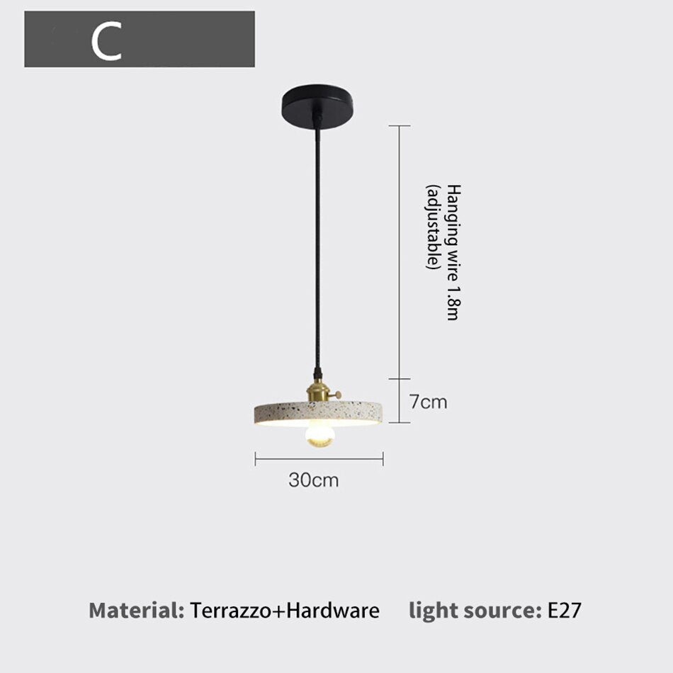 Arisha Luminaires Suspendus LED Élégant Nordiques Ciment Chambre