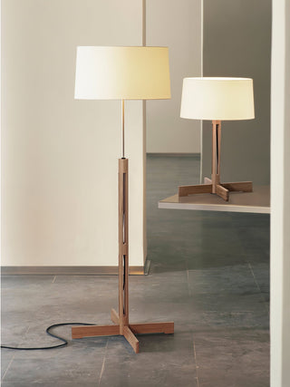 Rinivena Bois & Tissu Lampe de Table Contemporaine