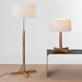 Rinivena Bois & Tissu Lampe de Table Contemporaine