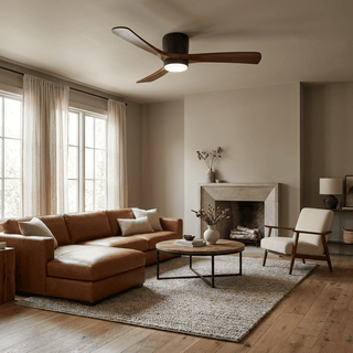 Ventilateur de plafond nordique en bois Ezra avec lumière