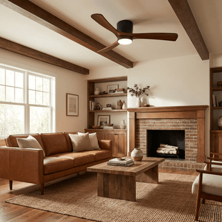 Ventilateur de plafond nordique en bois Ezra avec lumière