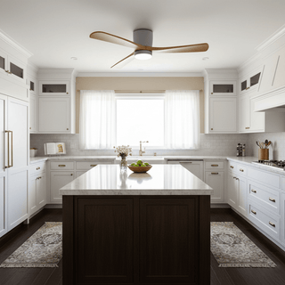 Ventilateur de plafond nordique en bois Ezra avec lumière