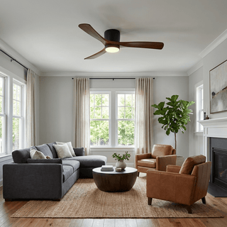 Ventilateur de plafond nordique en bois Ezra avec lumière