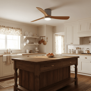 Ventilateur de plafond nordique en bois Ezra avec lumière