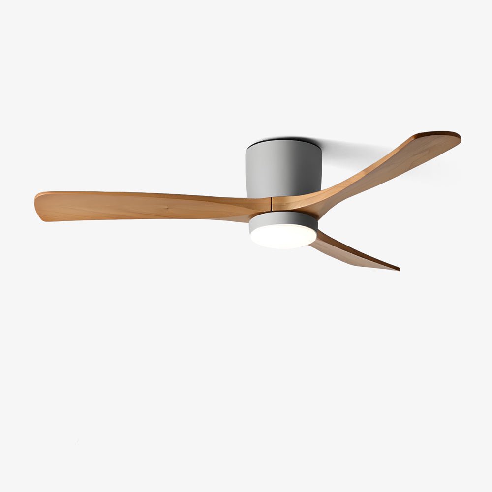 Ventilateur de plafond nordique en bois Ezra avec lumière