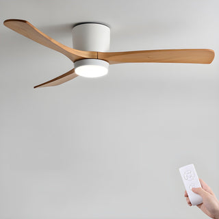 Ventilateur de plafond nordique en bois Ezra avec lumière