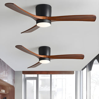 Ventilateur de plafond nordique en bois Ezra avec lumière