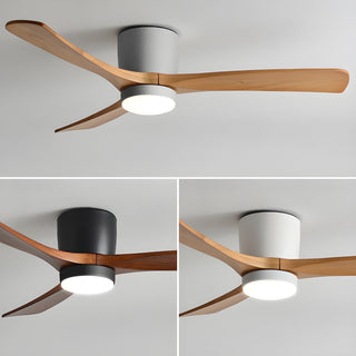 Ventilateur de plafond nordique en bois Ezra avec lumière