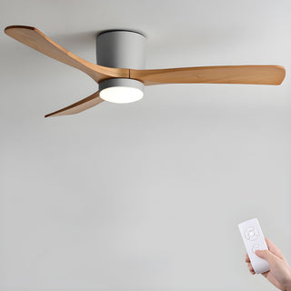 Ventilateur de plafond nordique en bois Ezra avec lumière