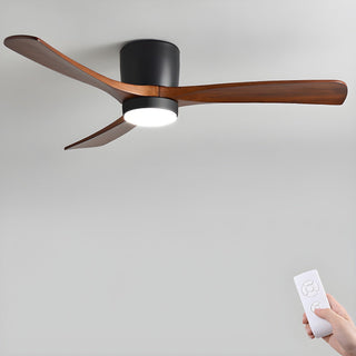 Ventilateur de plafond nordique en bois Ezra avec lumière