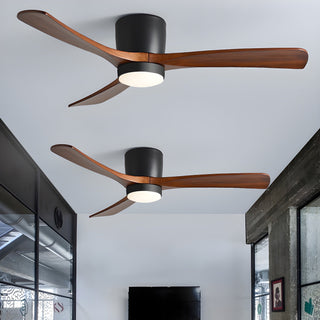 Ventilateur de plafond nordique en bois Ezra avec lumière