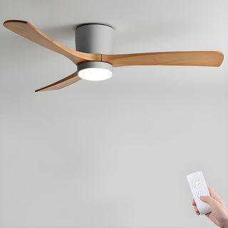 Ventilateur de plafond nordique en bois Ezra avec lumière