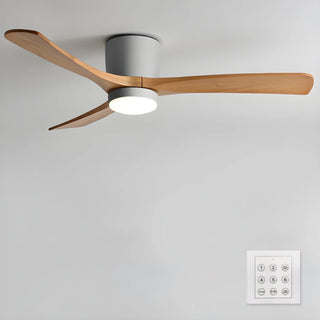 Ventilateur de plafond nordique en bois Ezra avec lumière