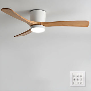 Ventilateur de plafond nordique en bois Ezra avec lumière
