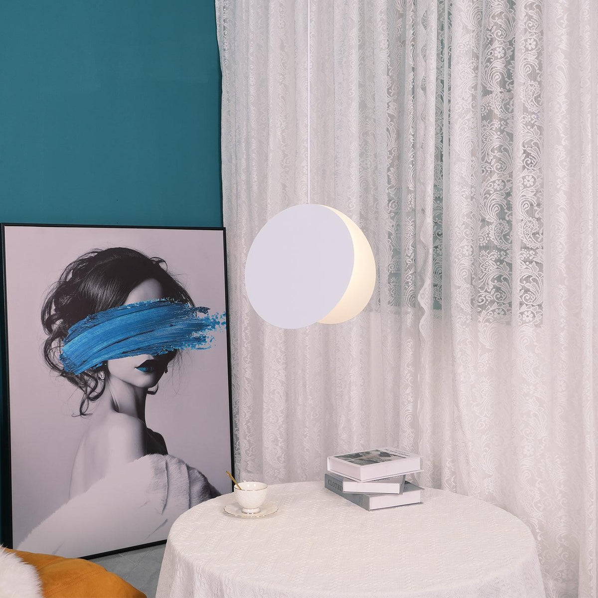 Valentina Ronde LED Suspension Blanc Rose Métal Blanc Salon Chambre