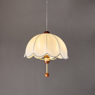 Varaeia Suspension Élégante en Tissu Fleuri et Bois