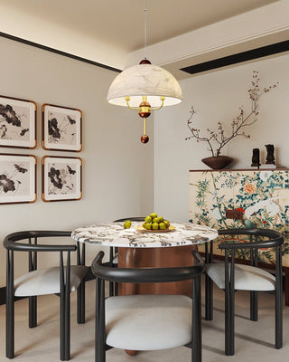 Varaeia Suspension Élégante en Tissu Fleuri et Bois
