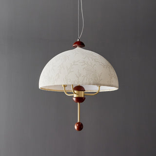 Varaeia Suspension Élégante en Tissu Fleuri et Bois