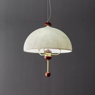 Varaeia Suspension Élégante en Tissu Fleuri et Bois
