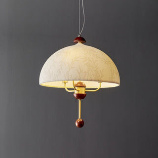 Varaeia Suspension Élégante en Tissu Fleuri et Bois