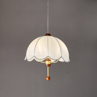 Varaeia Suspension Élégante en Tissu Fleuri et Bois